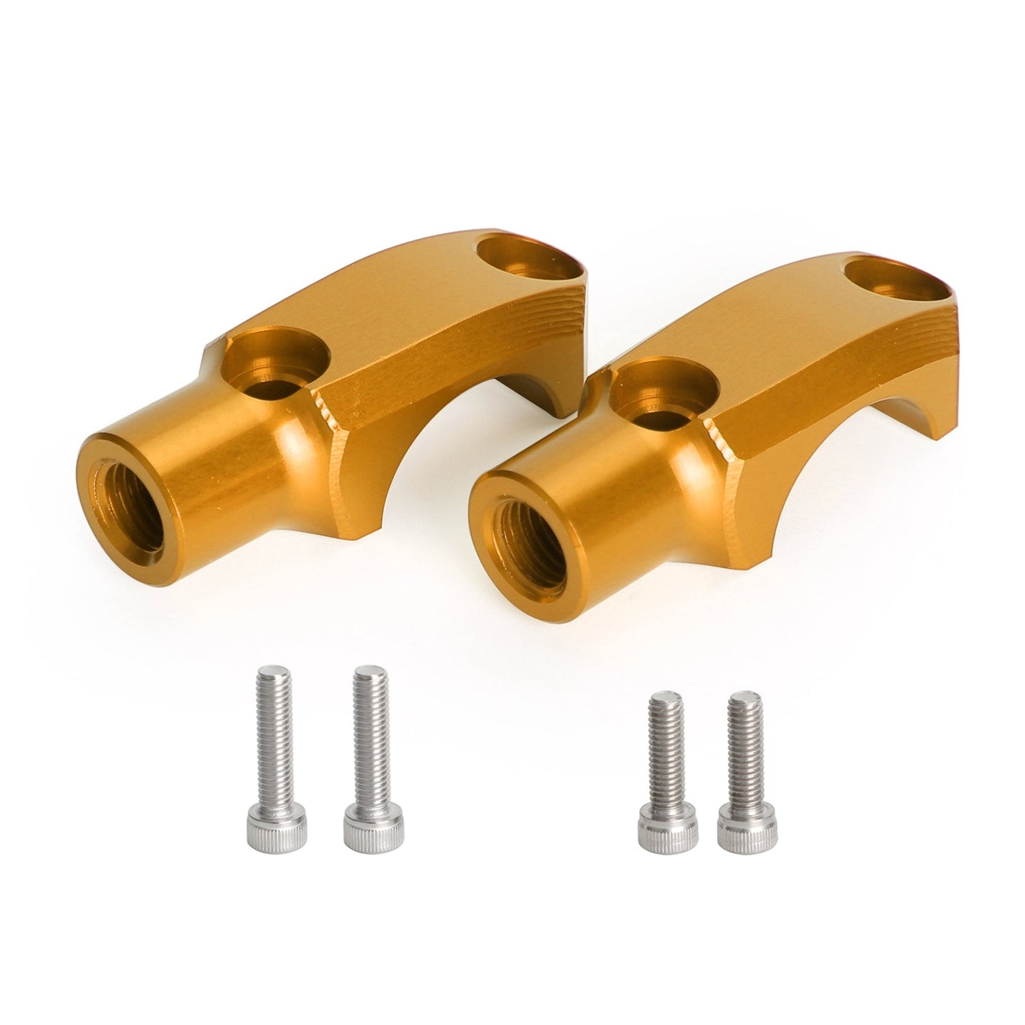 Paire de colliers de serrage pour maître-cylindre avec support de rétroviseur 10 mm x 1,25 mm pour guidon de 22 mm