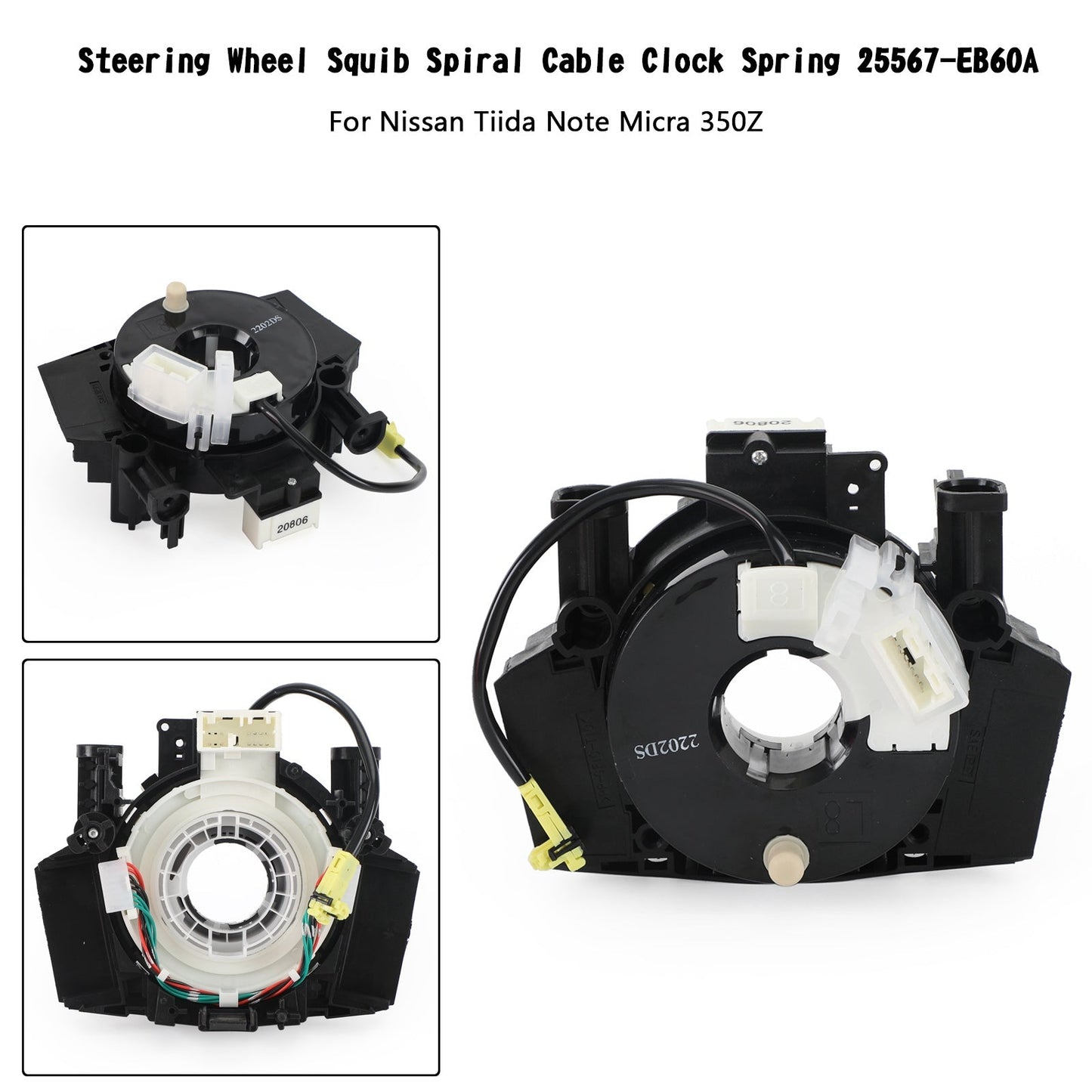 350Z For Nissan Tiida Note Micra Squib Spiral Cable Clock Spring 25567-EB60A