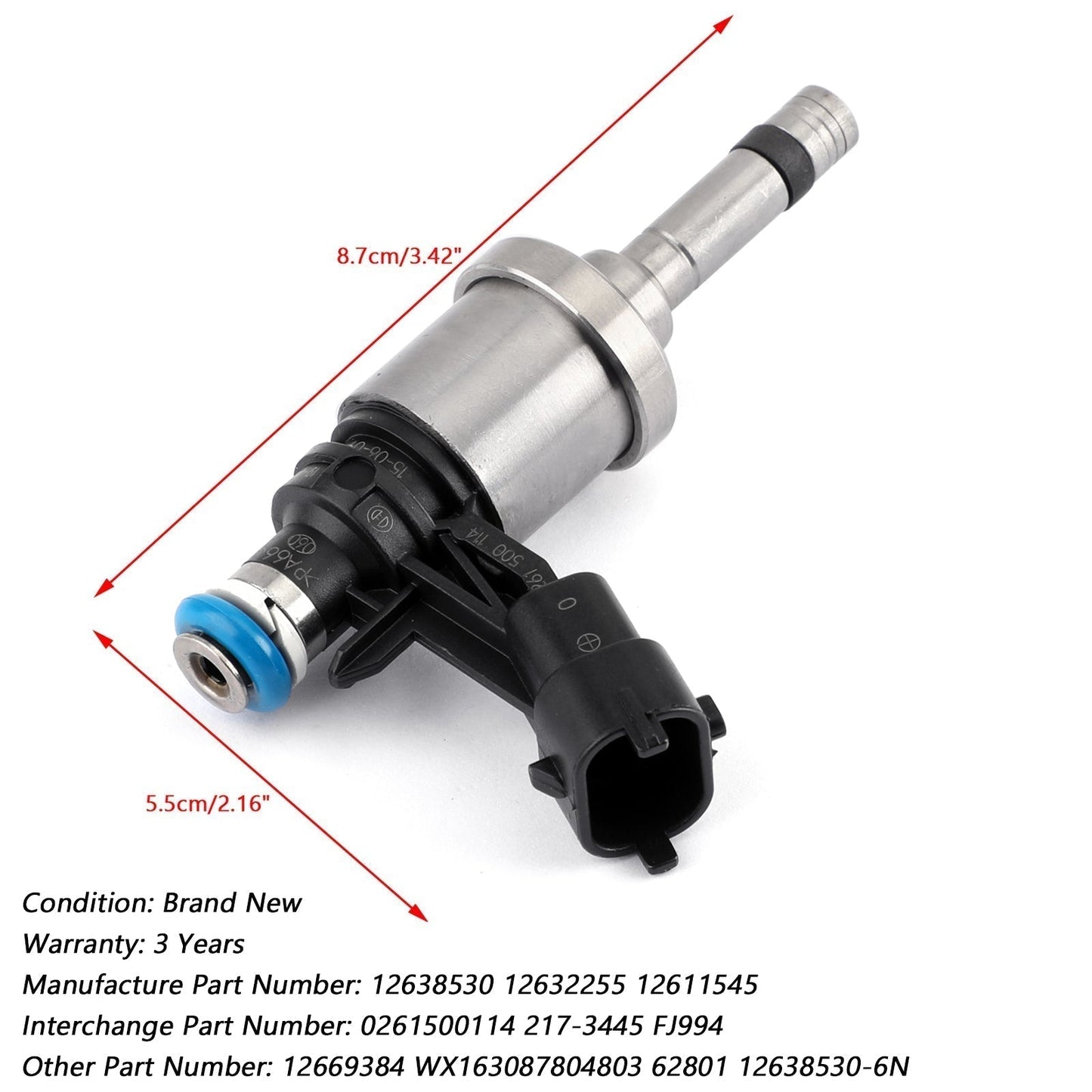 2010-2011 Chevrolet Camaro 3.6L V6 6PCS Fuel Injectors 12638530 12632255 12611545