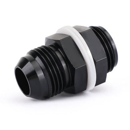 8 AN AN8 Flare Fuel Cell Bulkhead Fitting With Washer Black