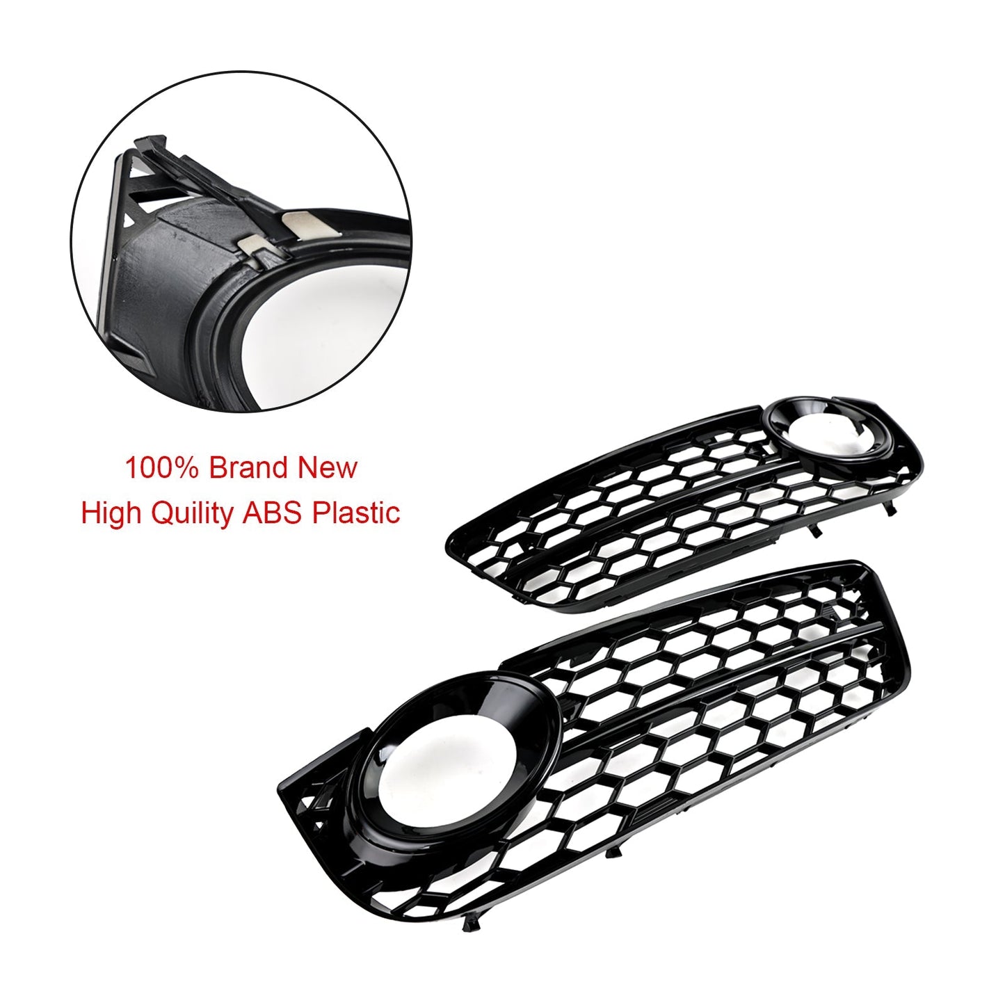 2007-2011  Audi A5 Standart Pair Honeycomb Front Fog Light Cover Grille 1522024