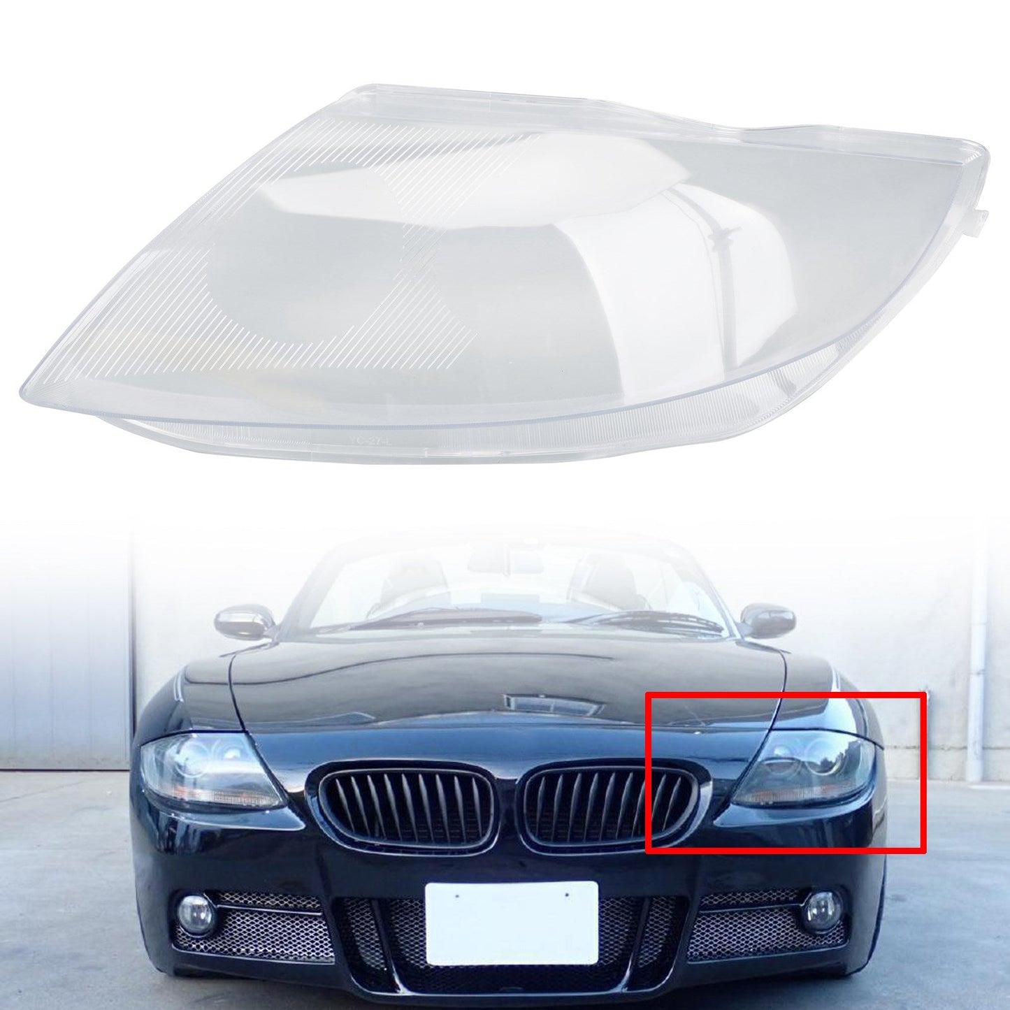 Cache de phare gauche transparent pour BMW Z4 E85 2003-2008