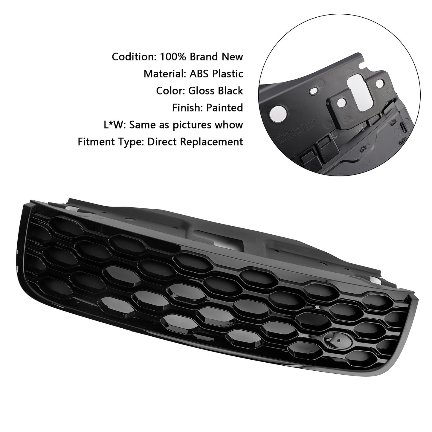 2017-2020 Land Rover Discovery 5 Honeycomb Style Grill Front Bumper Replacement Black Grille LR082695