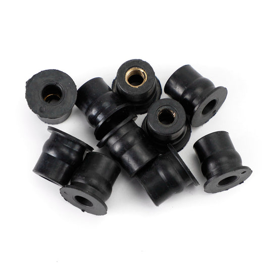 Lot de 10 écrous de puits en caoutchouc M6 pour pare-brise et carénage, écrous de puits de 6 mm adaptés aux trous de 13 mm