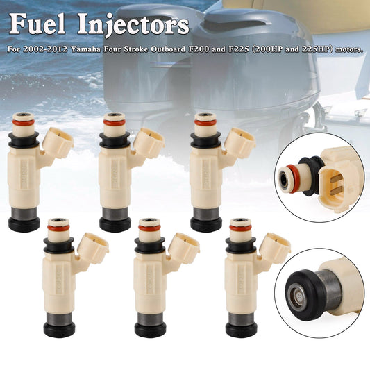 6 inyectores de combustible CDH-240 69J-13761-00-00 para motores fueraborda Yamaha F200 y F225
