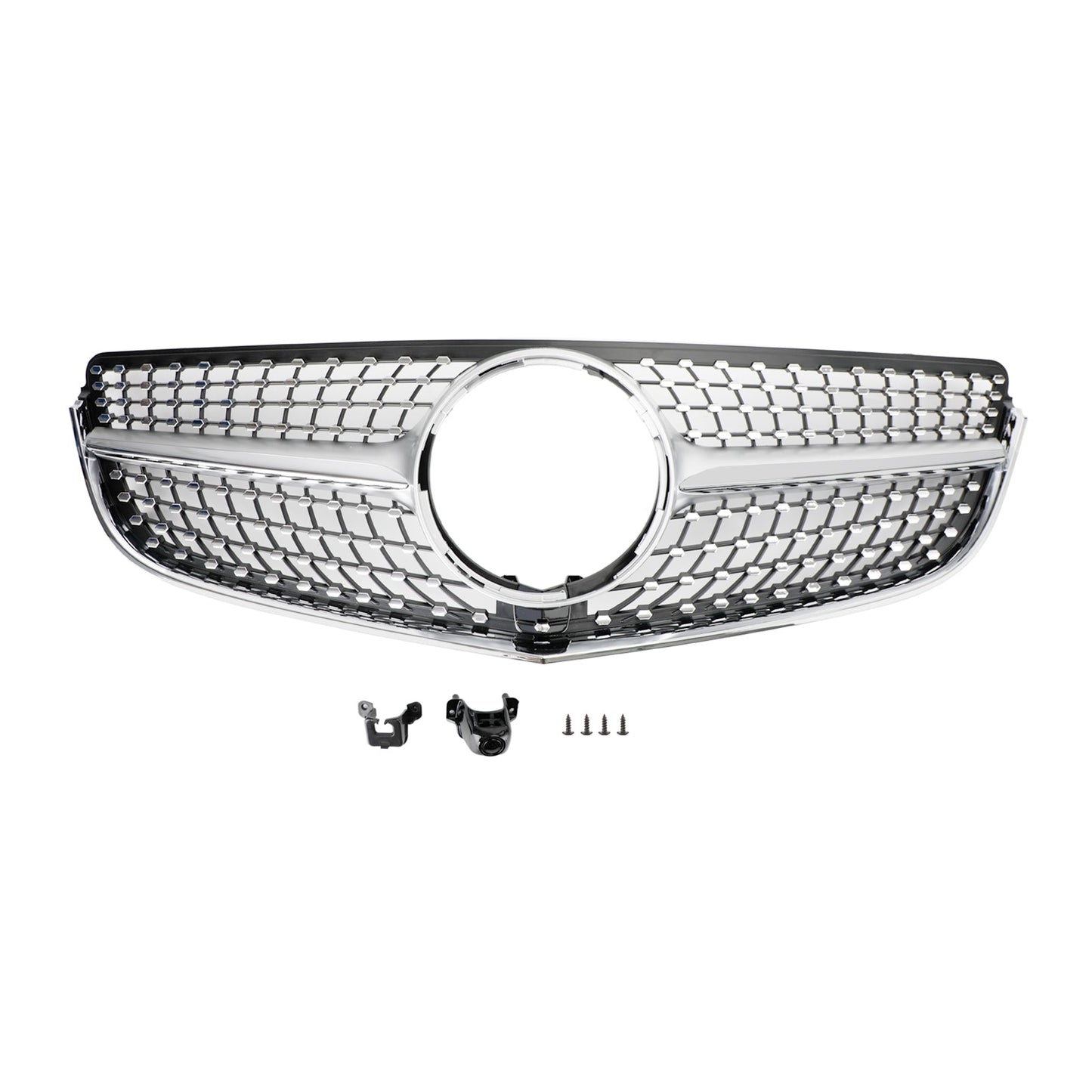 2014-2017 Mercedes Benz E-Class W207 C207 2-Doors Coupe Front Bumper Grill Diamond Style Grille W/ Emblem