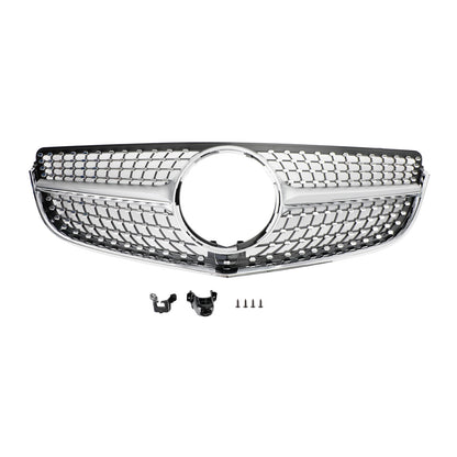 2014-2017 Mercedes Benz E-Class W207 C207 2-Doors Coupe Front Bumper Grill Diamond Style Grille W/ Emblem