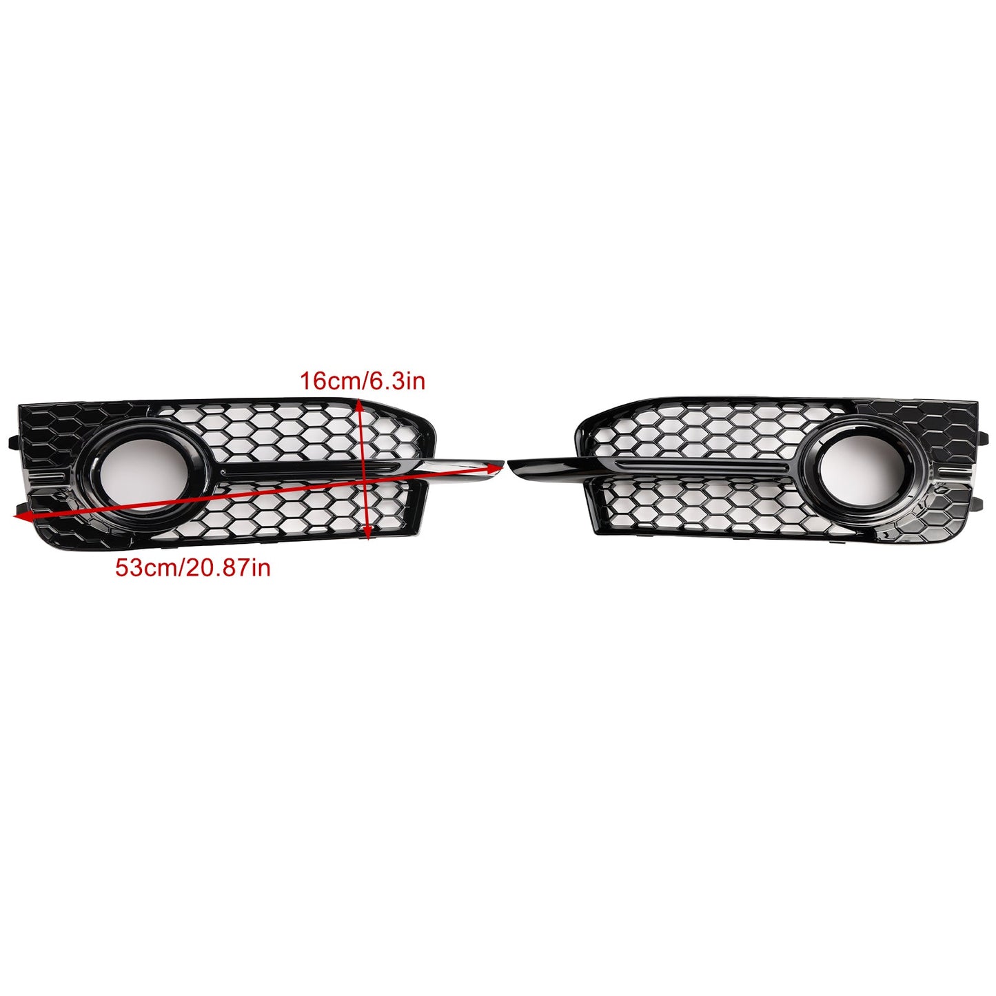 2011-2014 Audi A1 S-Line 8X 2PCS Front Bumper Fog Light Cover Grille Black Honeycomb Grill