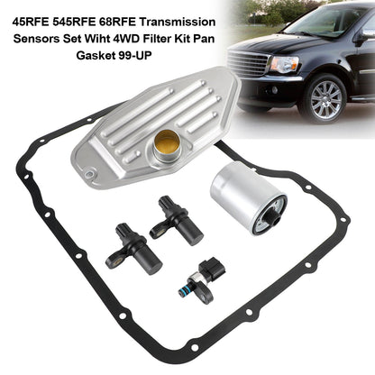2000-2011 Dodge Pickup/Dakota 45RFE 545RFE 68RFE Transmission Sensors Set Wiht 4WD Filter Kit Pan Gasket 99-UP Generic