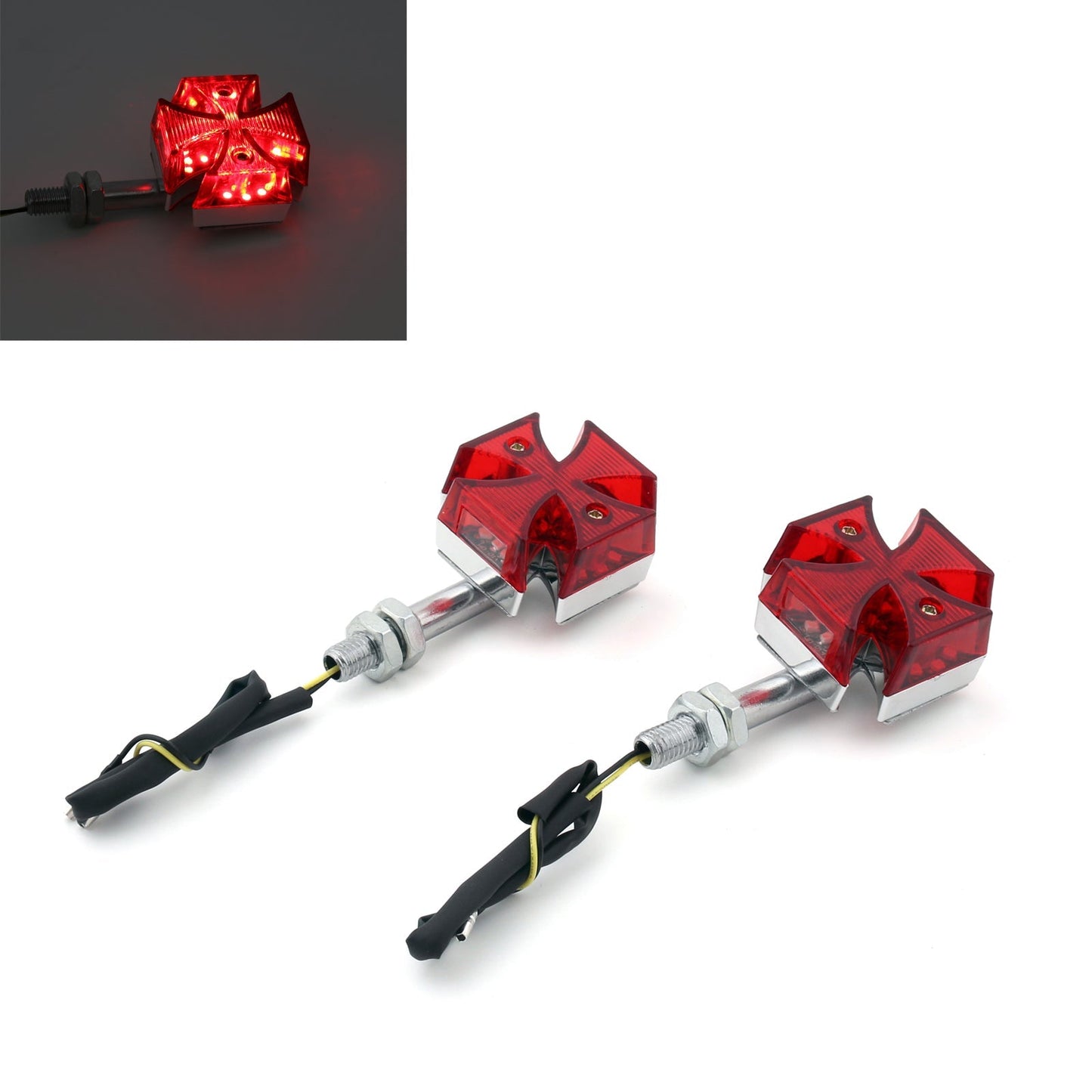 Clignotant LED rouge personnalisé pour moto Harley 2PS DC 12 V