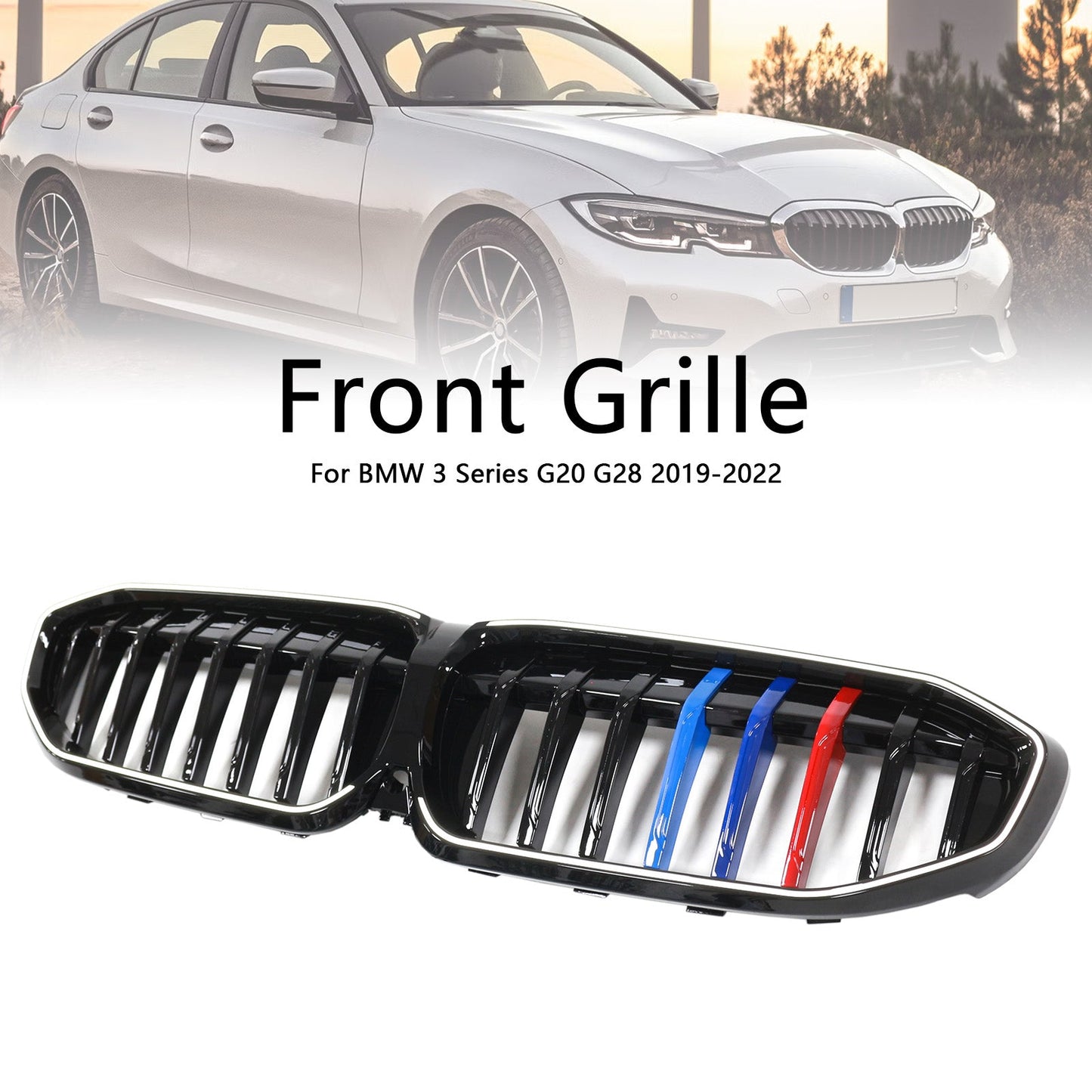 2019-2022 Black Kidney Grille Grill 51138072085 Fit BMW 3 Series G20 M-Style