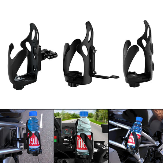Portavasos ajustable para manillar de motor, soporte para botellas, para ATV y scooter, color negro