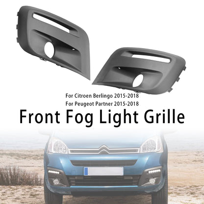 2015-2018 Citroen Berlingo Front Bumper Foglight Grille Black Grill