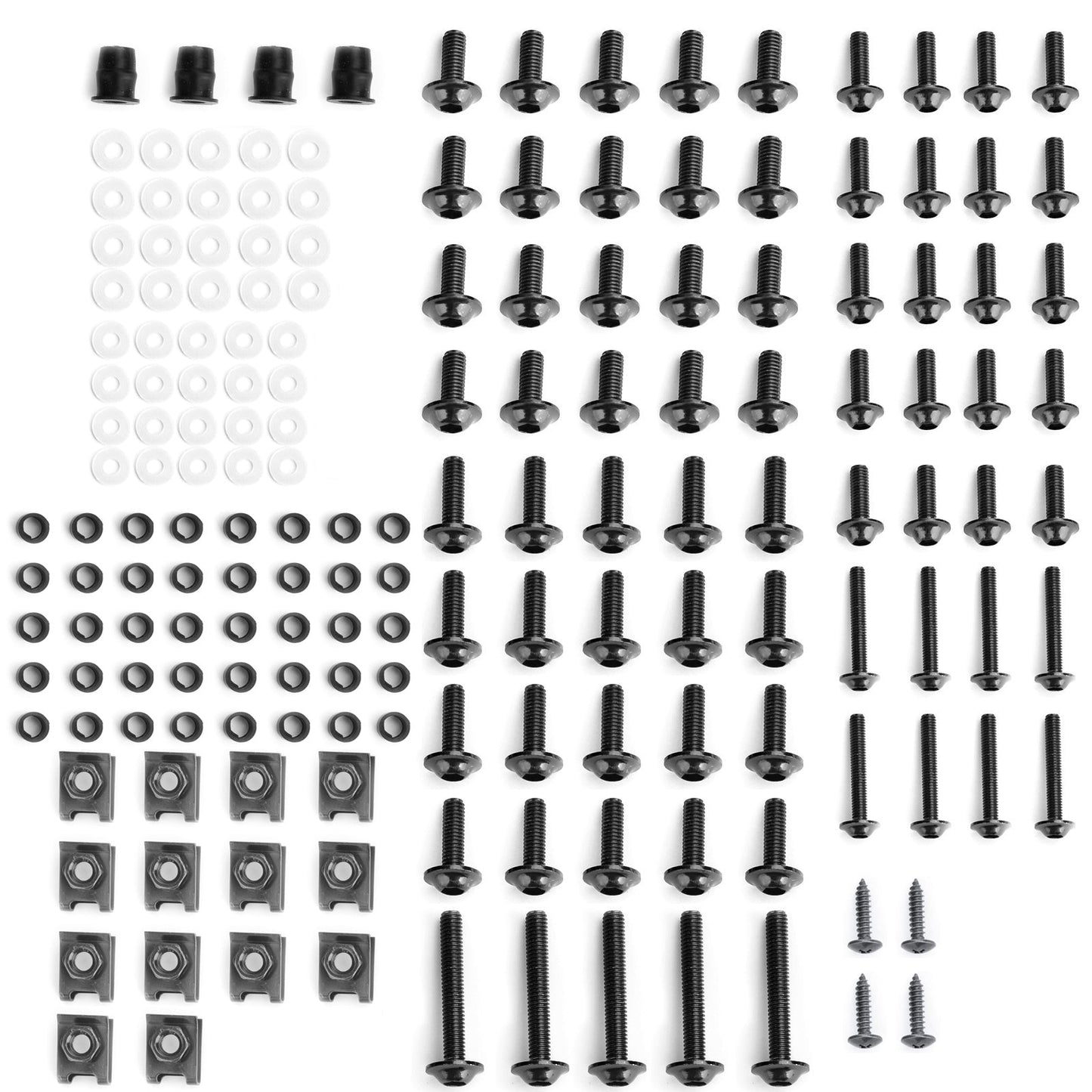 Honda Yamaha Suzuki Kawasaki 177PCS Fairing Bolt Kit Bodywork Screws