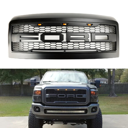 Ford 2008-2010 F250 F350 Super Duty Front Bumper Grille Grill w/Lights Generic