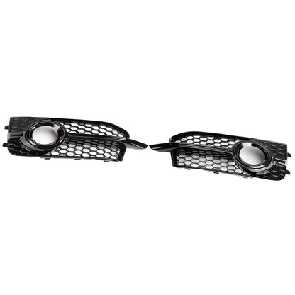 2011-2014 Audi A1 S-Line 8X 2PCS Front Bumper Fog Light Cover Grille Black Honeycomb Grill