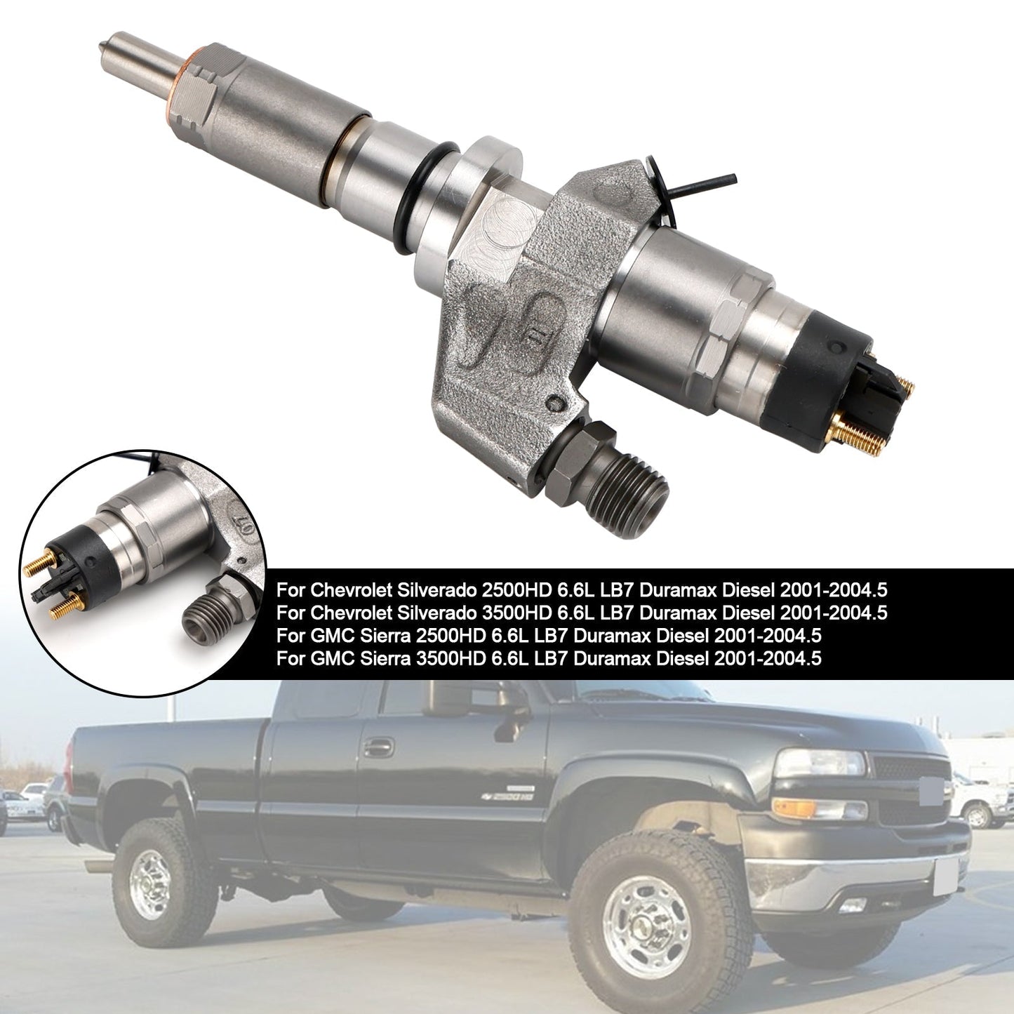 2001-2004.5 Chevy Silverado 2500HD/3500HD 6.6L LB7 Duramax Diesel 1PCS Injecteur de carburant 0445120008 0986435502 97208074