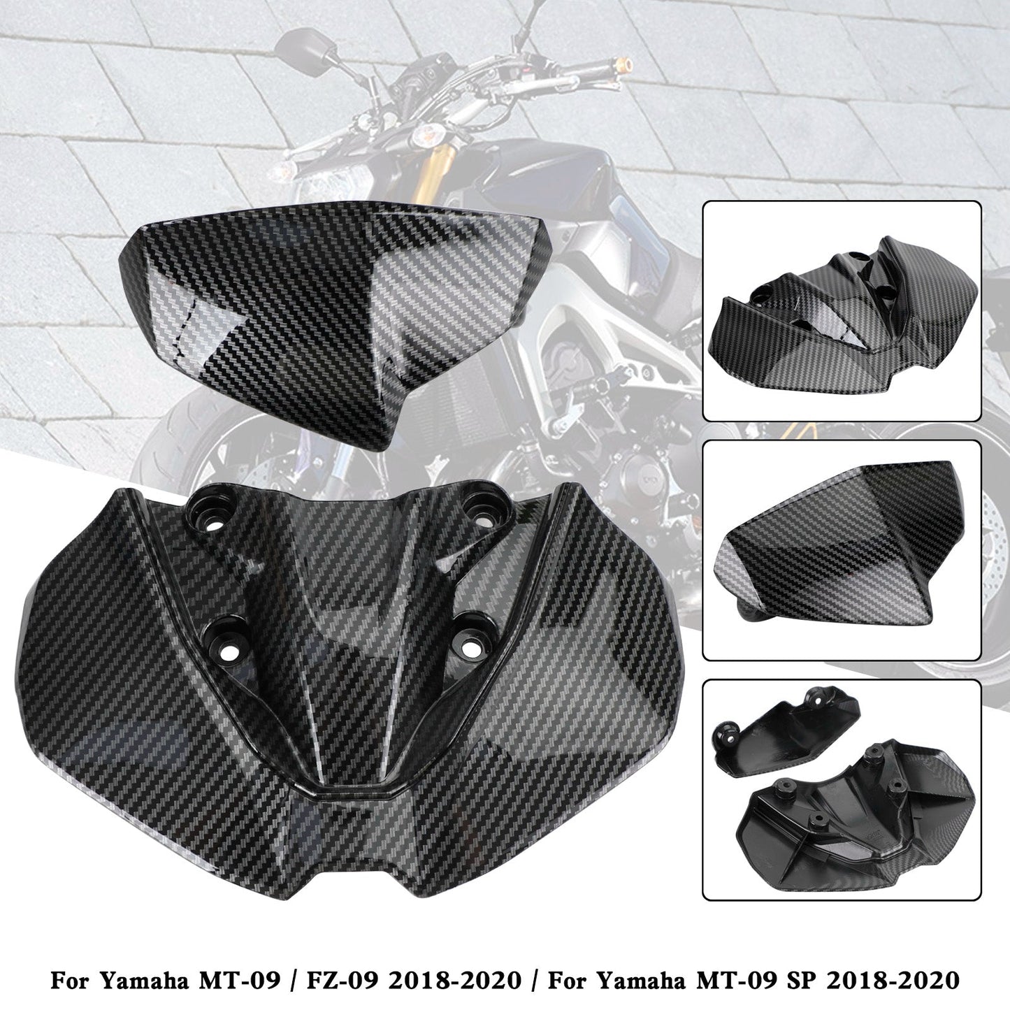 Headlight Fairing Windshield Cover For For Yamaha MT-09 FZ09 MT-09 SP 2018-2020