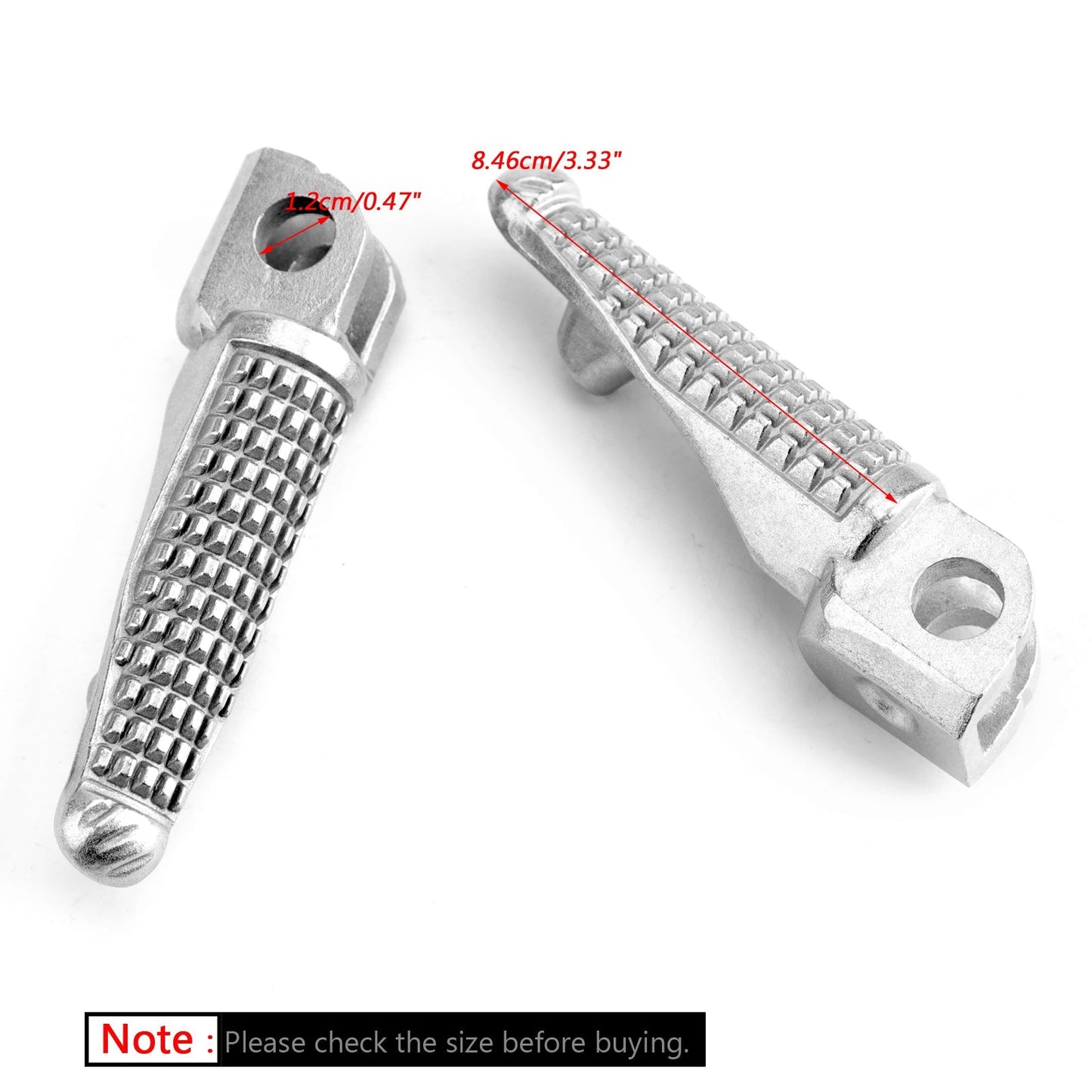 Repose-pieds avant pour Kawasaki ZX6R, Z750, Z1000, ZX9R, ZX10R, NINJA 250, argent