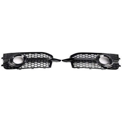 2011-2014 Audi A1 S-Line 8X 2PCS Front Bumper Fog Light Cover Grille Black Honeycomb Grill