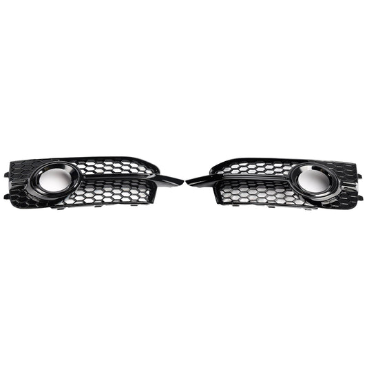 2011-2014 Audi A1 S-Line 8X 2PCS Front Bumper Fog Light Cover Grille Black Honeycomb Grill