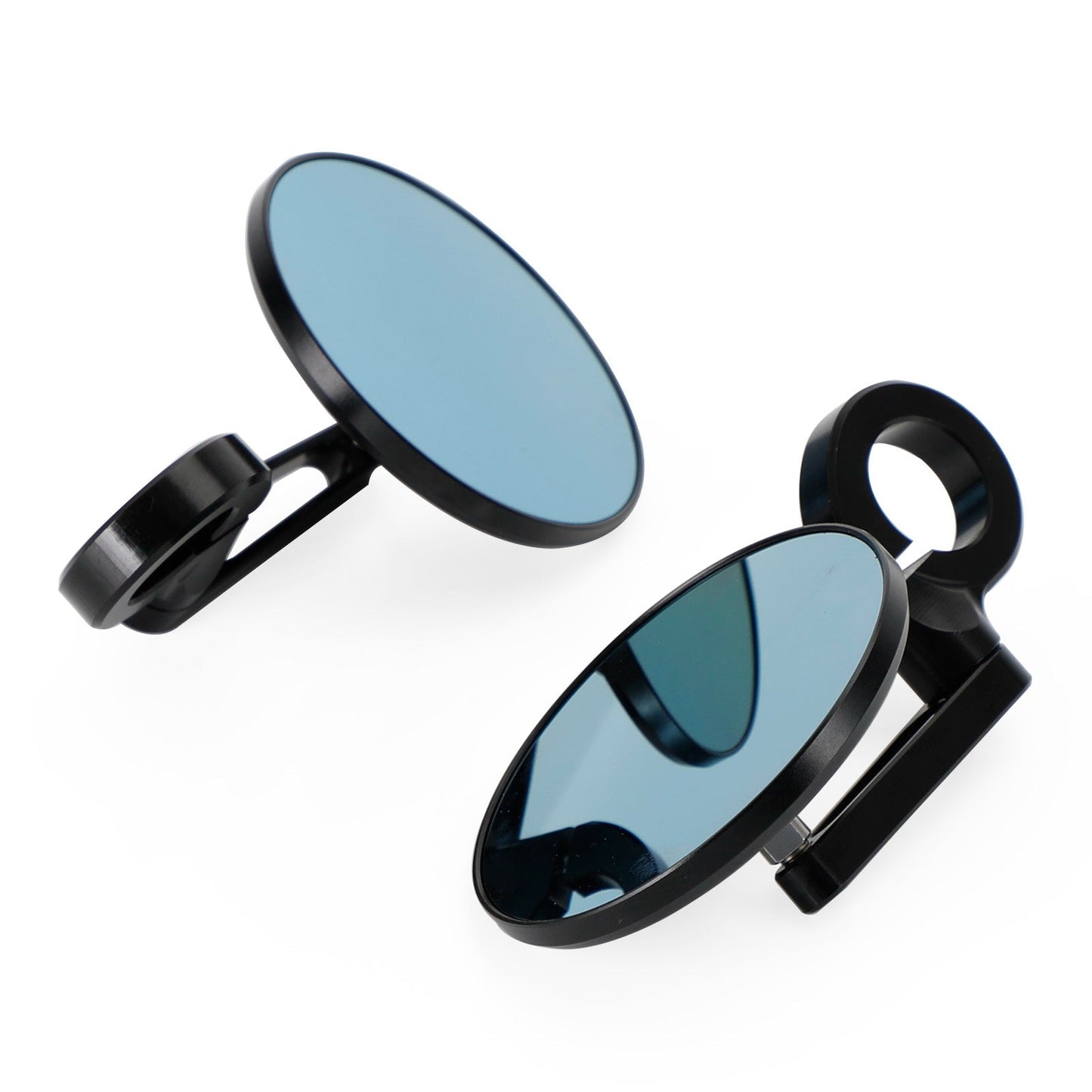 Paire de rétroviseurs universels pour guidon de 22,2 à 2,5 cm, ronds, en aluminium noir