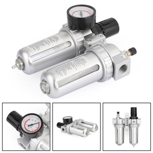 Premium 1/2" Air Compressor Filter with Regulator ��?SFR400 Oil and Water Separator, Durable and Efficient