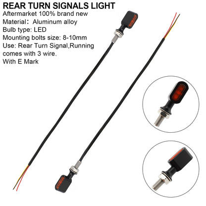 Sportster Touring Dyna Softail LED Rear Mini E Mark Turn Signal Indicator Assosary