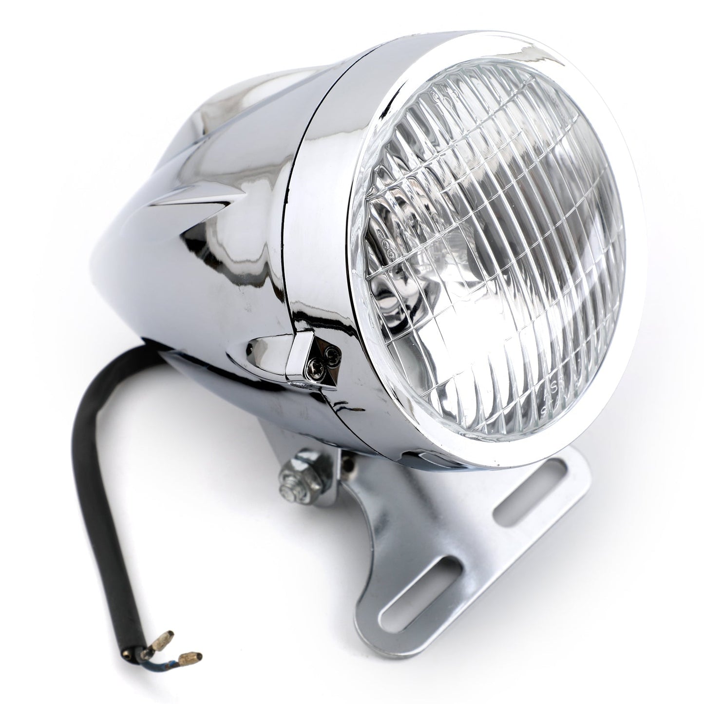 Phare avant chromé Bullet 4 3/4" pour moto Chopper Bobber Custom
