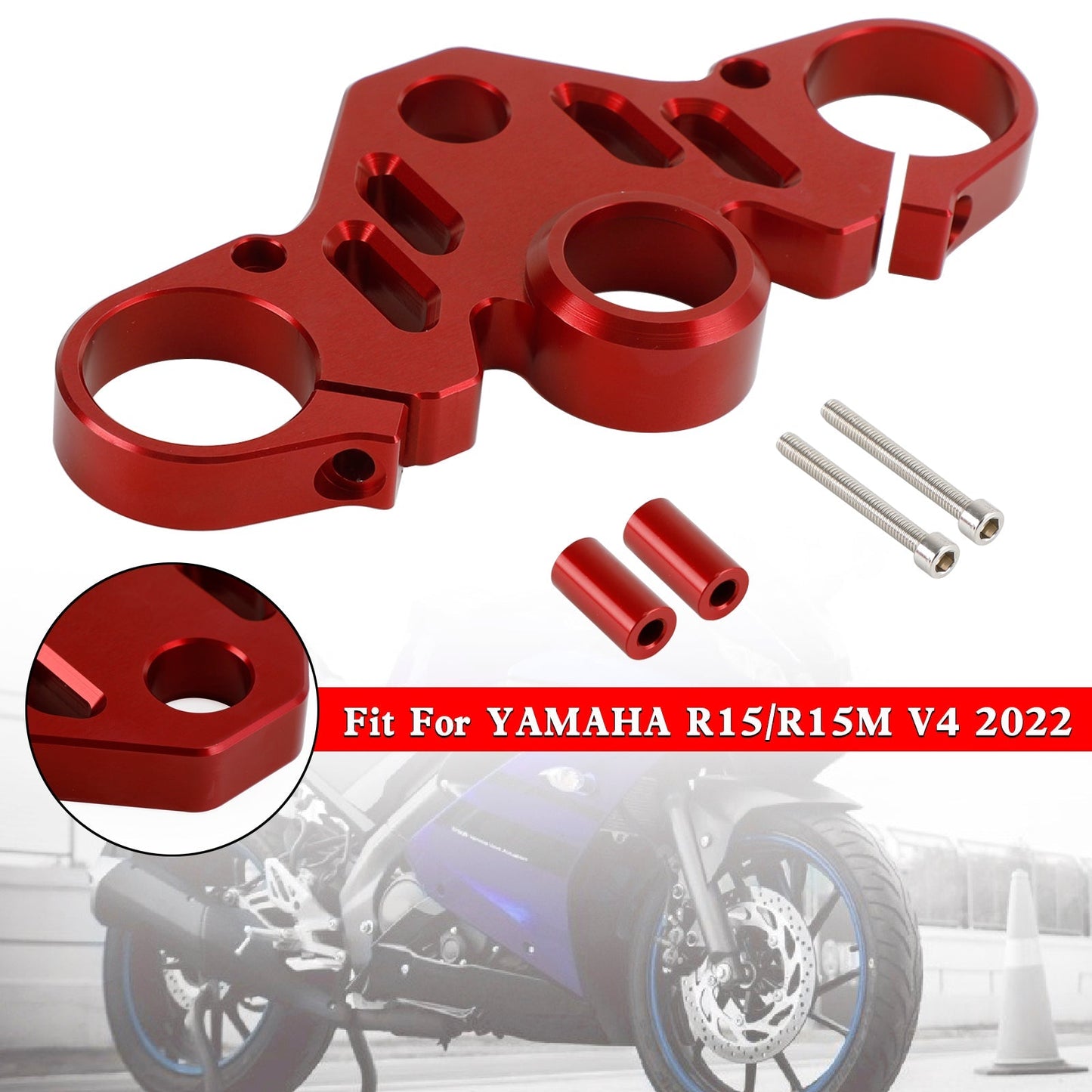 Abrazadera superior delantera de aluminio CNC para tija de sillín para Yamaha R15 V4 R15M 2022