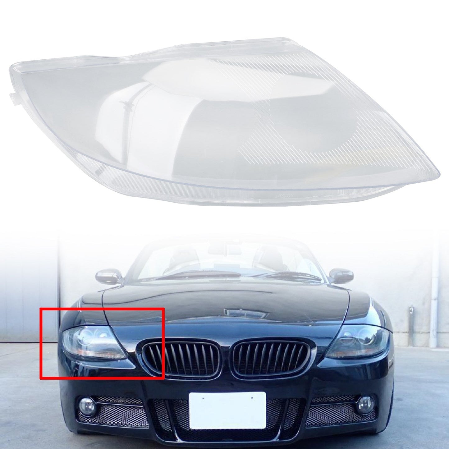 Cache de phare gauche transparent pour BMW Z4 E85 2003-2008
