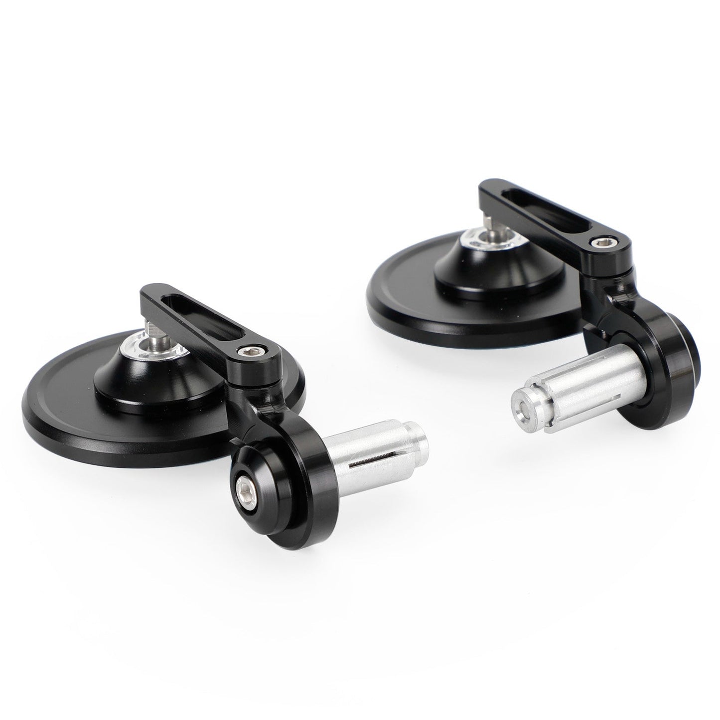 Paire de rétroviseurs universels pour guidon de 22,2 à 2,5 cm, ronds, en aluminium noir