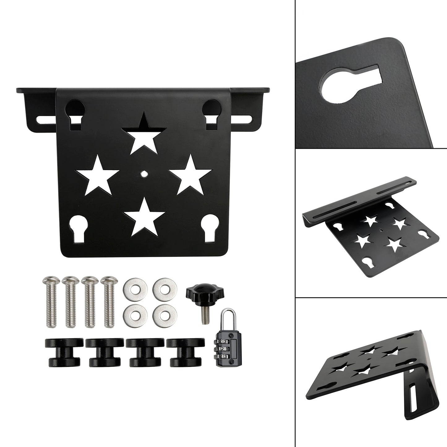 Bolsa lateral de herramientas de PU, alforja, equipaje de liberación rápida, negra, para scooter y motocicleta