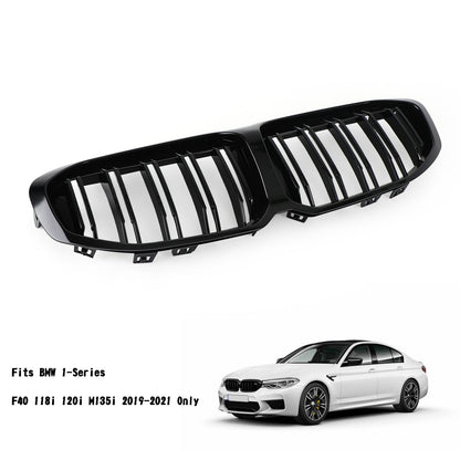 2019-2023 BMW F40 118i 120i M135i 1-Series Front Replacement Hood Grill Gloss Black Grille