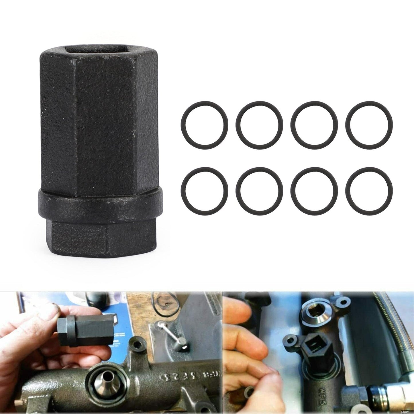 Nipple Cup Socket Kit 1/2" Drive Oil Rail Ball Tube Repair fit Ford 03-07 6.0L
