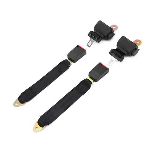 2 Sets 2 Point Retractable Auto Car Safety Seat Belt Buckle Universal Adjustable