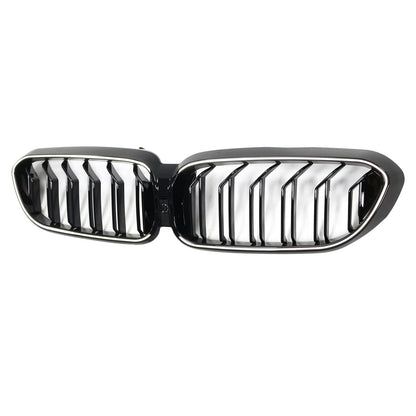 2017-2020 BMW 5 Series G30 G31 Front Kidney Black Grill Air Intake Radiator Double Slat Grille W/ LED Strip Light