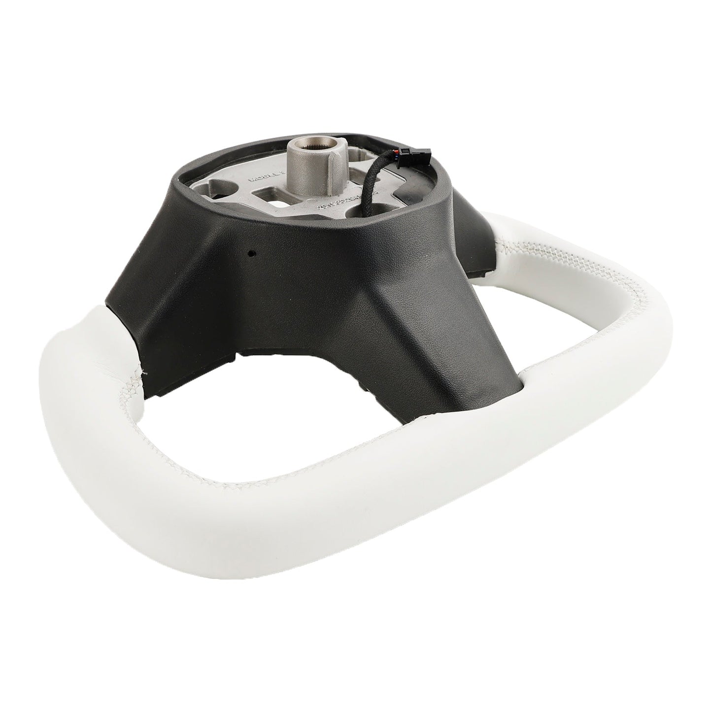 Volant carré chauffant en cuir blanc pour Tesla Model 3 (2017-2023)