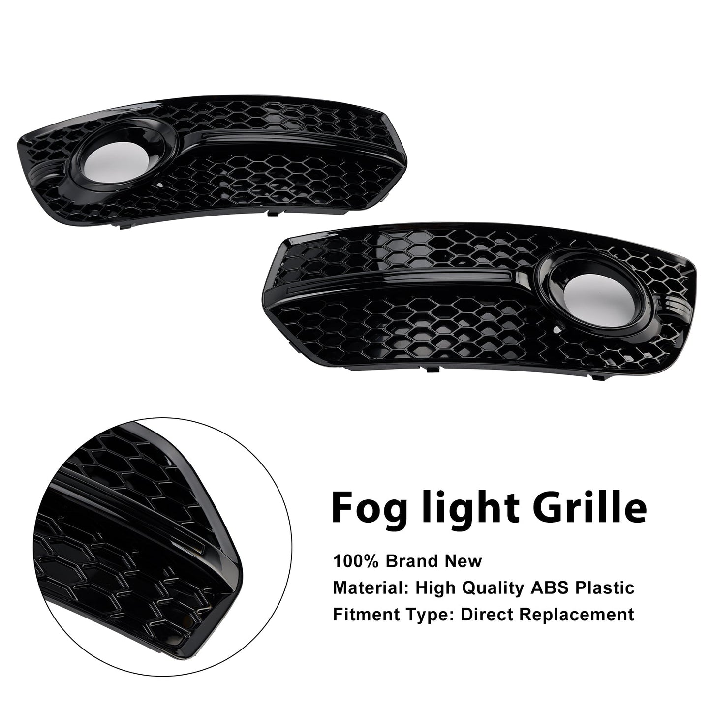 2009-2012 2PCS Front Bumper Grill Fog Light Lamp Covers Fit Audi Q5