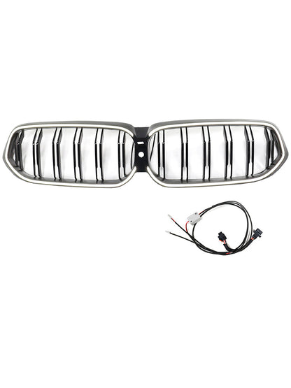 Double Slat Black Front Kidney Grill Grille Fit BMW 6 Series G32 2020-2025