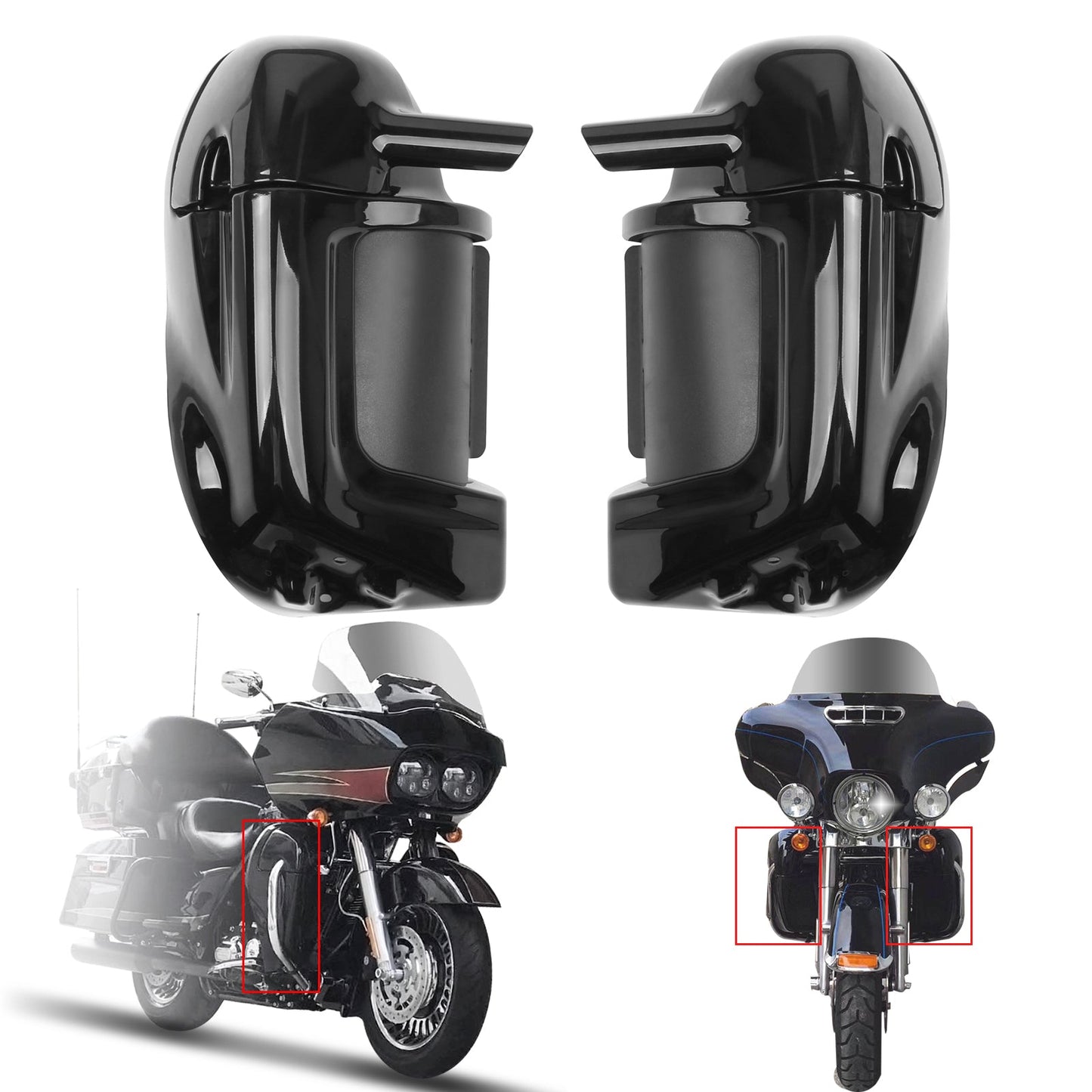 Lower Vented Leg Fairings Glove Box For 1983-2013 For Harley Road Street Electra Glide