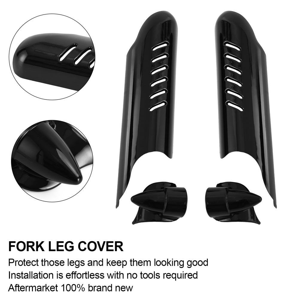 Fork Lower Leg Deflectors Shield Cover For Touring Electra Glide FLHT 2000-2013