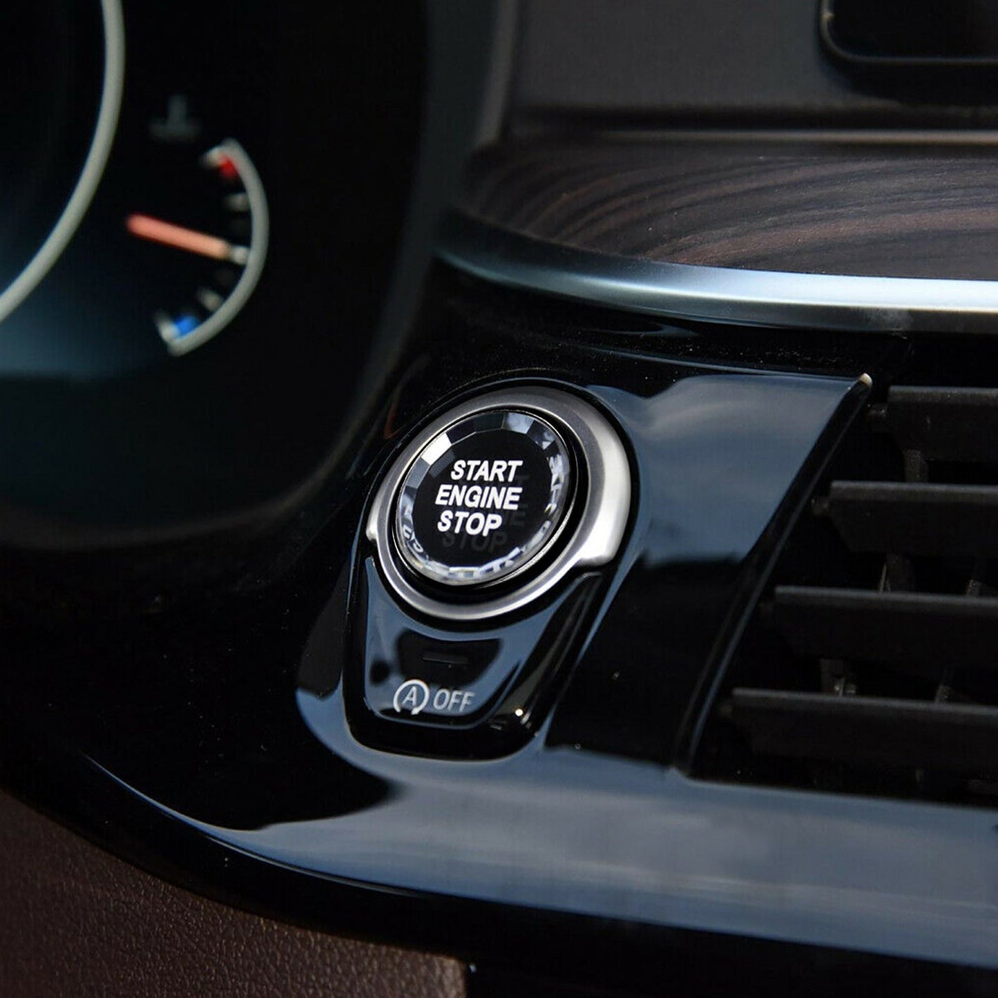 2012-2016 BMW 3 Series F30 F31 Black Engine Start Stop Switch Button Cover