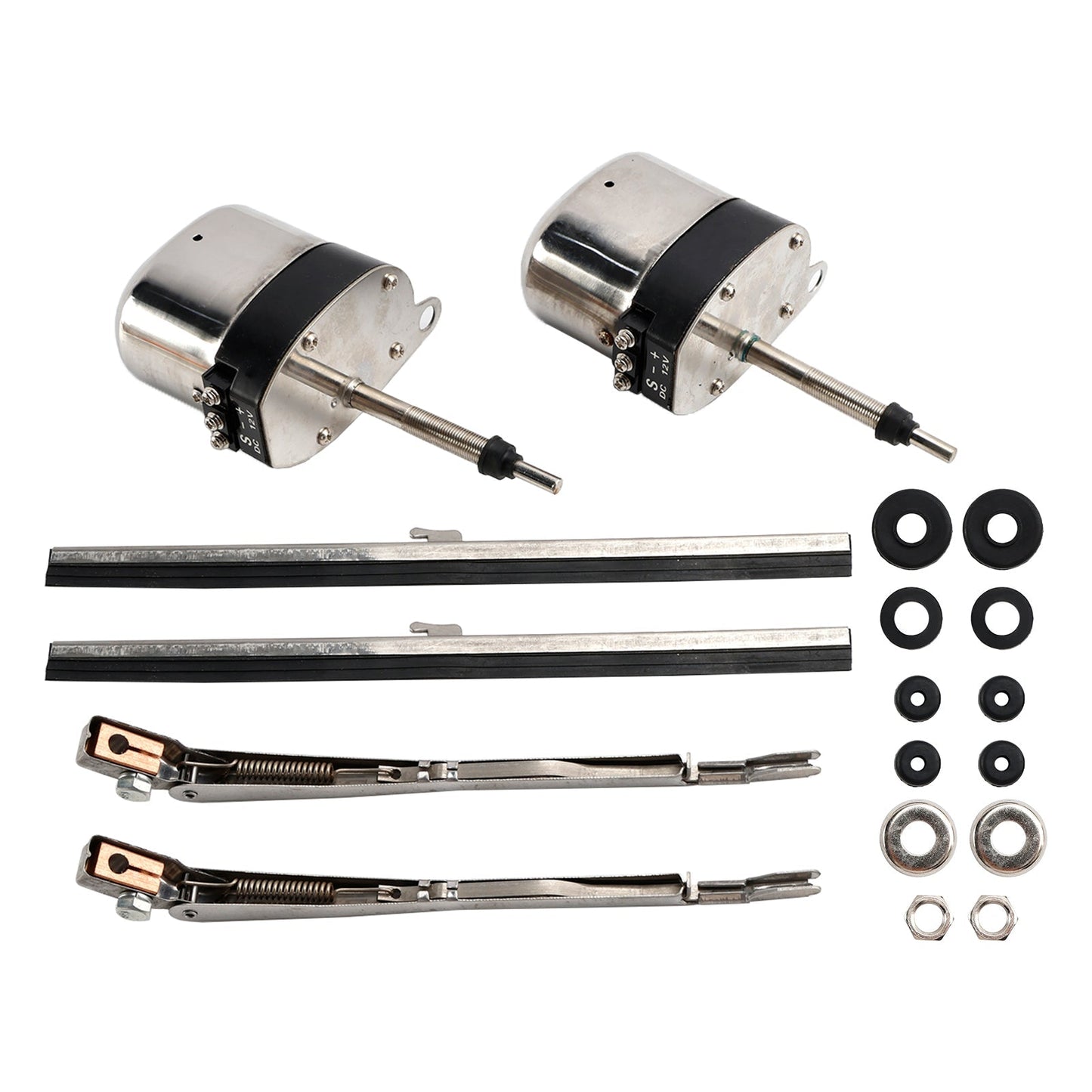 Paire de moteurs d'essuie-glace en acier inoxydable pour voitures classiques vintage Hot Rods Hot Street Rod 558SS S6558