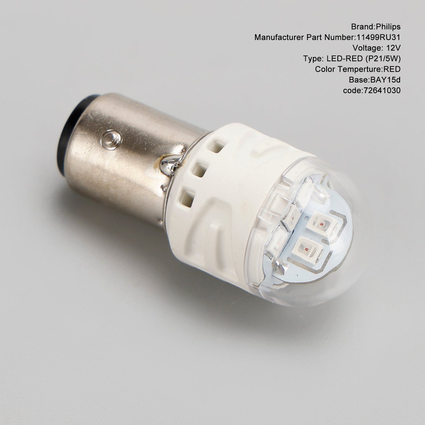 Para Philips 11499RU31B2 Ultinon Pro3100 LED-ROJO P21/5W BAY15d 12V