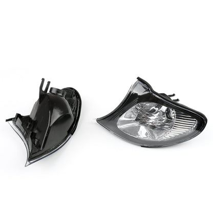 02-05 BMW E46 3-Series 4Dr Euro Corner Lights - Crystal Clear W/ Smoke Trim Fit
