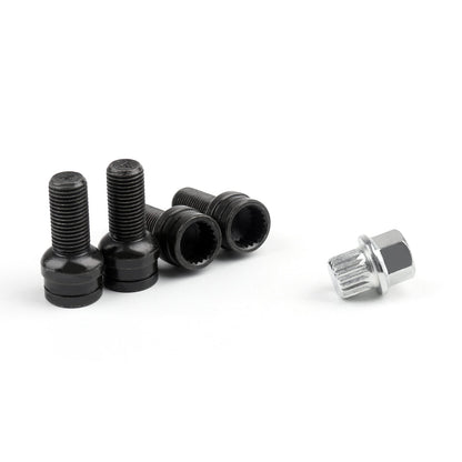 Beetle 8D0601139F 006 Steel Wheel Bolt & Lock Lug Nut Set With Key