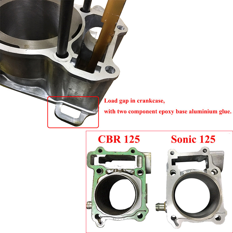 Kit de joints de segments de piston et de cylindre 58 mm pour Honda CBR125 (04-17) et FS125 Sonic (01-08)