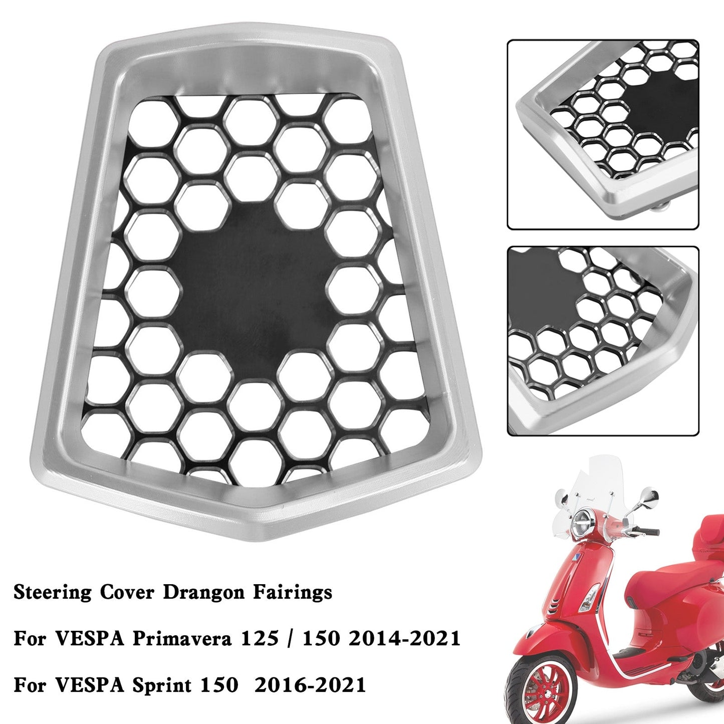 Cache klaxon central avant pour Vespa Sprint Primavera 125/150 2014-2021