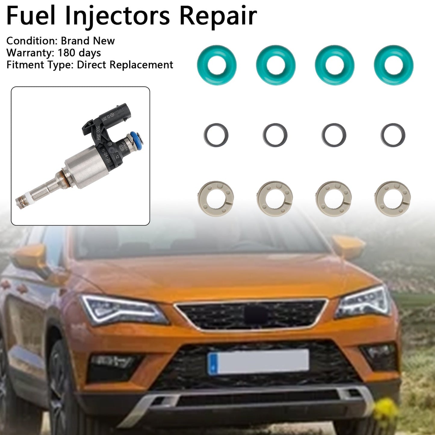 Kit d'entretien d'injecteur de carburant Volkswagen Beetle Golf Jetta Tiguan 4 pièces Joint torique 0261500354 04E906036E
